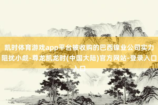 凯时体育游戏app平台被收购的巴西镍业公司实力阻扰小觑-尊龙凯龙时(中国大陆)官方网站-登录入口