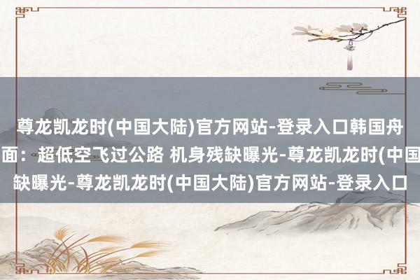 尊龙凯龙时(中国大陆)官方网站-登录入口韩国舟师巡缉机坠毁前终末画面：超低空飞过公路 机身残缺曝光-尊龙凯龙时(中国大陆)官方网站-登录入口