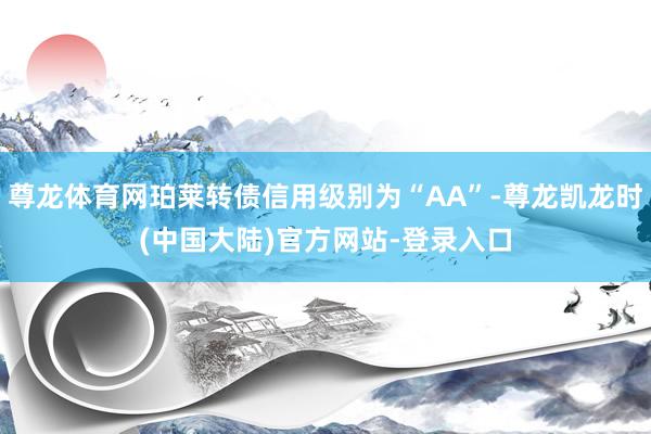 尊龙体育网珀莱转债信用级别为“AA”-尊龙凯龙时(中国大陆)官方网站-登录入口